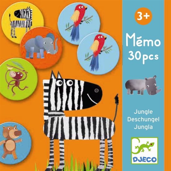 Gezelschapsspel memory; Djeco memorie jungle